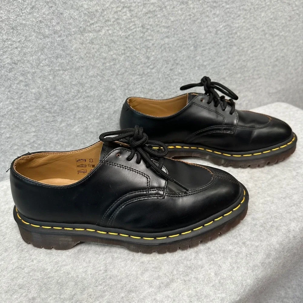 Dr Martens 2046 VTG Smooth Black Leather 5-Eye Oxford Lug Sole Shoes Size 8/7